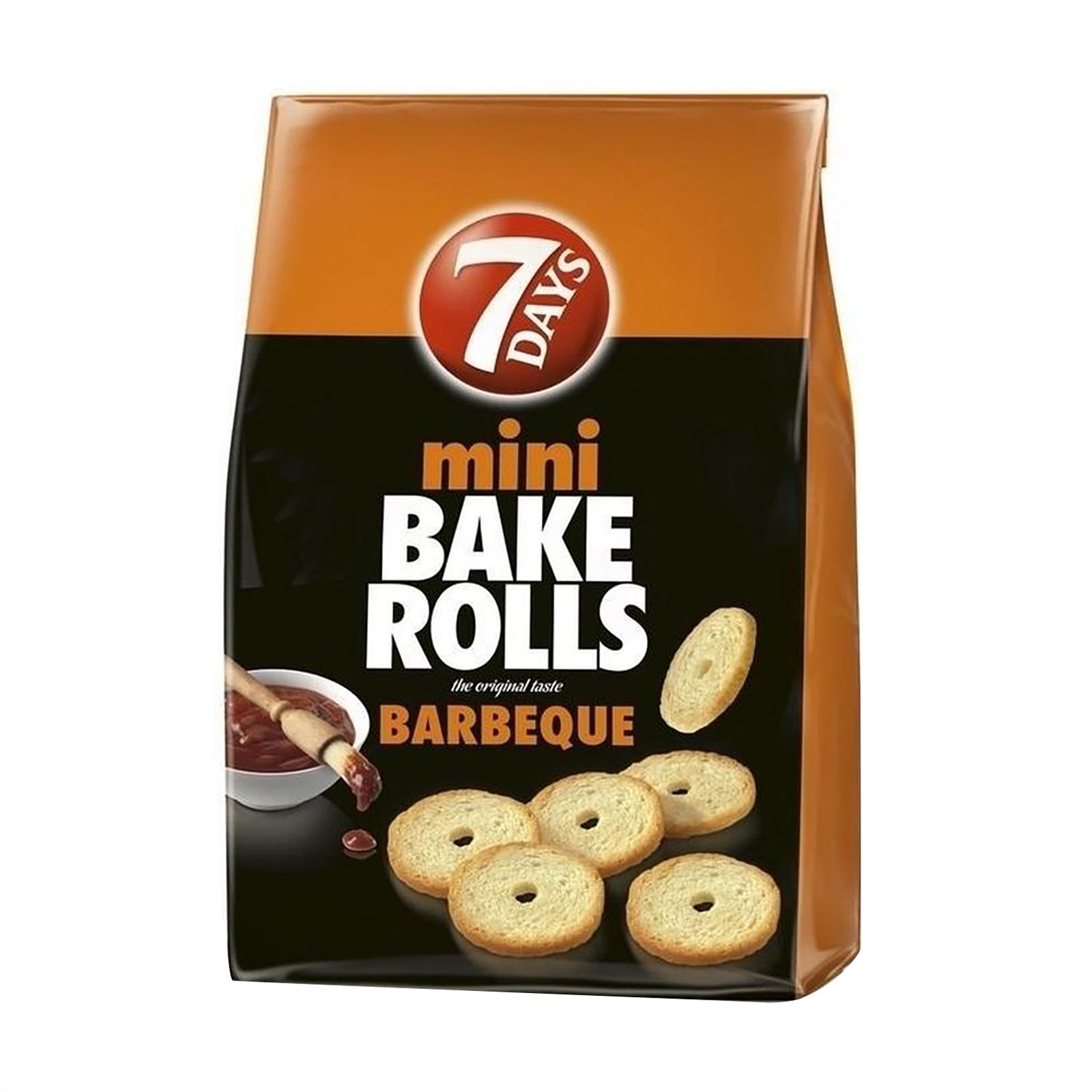 image of 7DAYS Bake Rolls Mini Παξιμαδάκια Barbeque 150gr