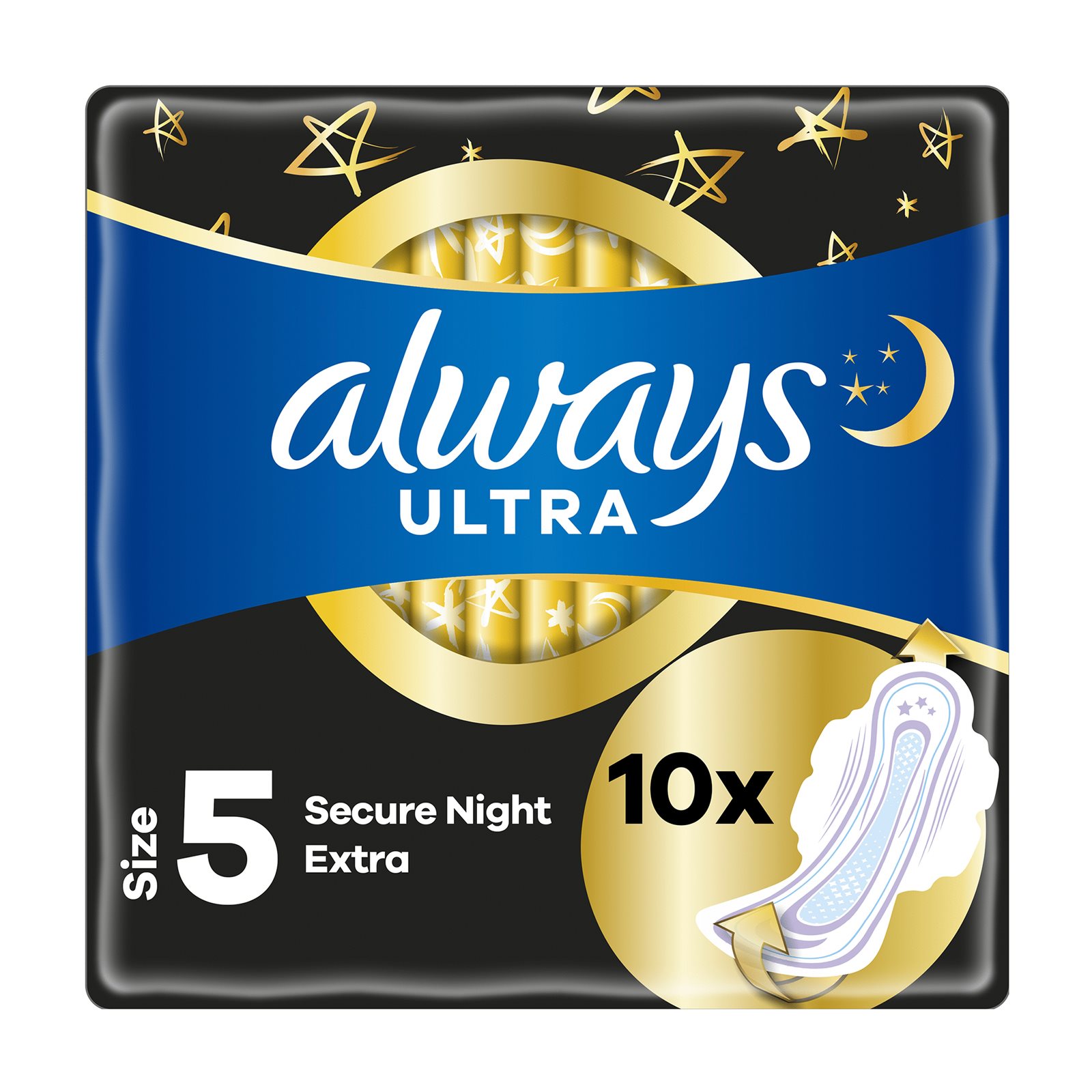 image of ALWAYS Ultra Σερβιέτες Secure Night Extra 10τεμ