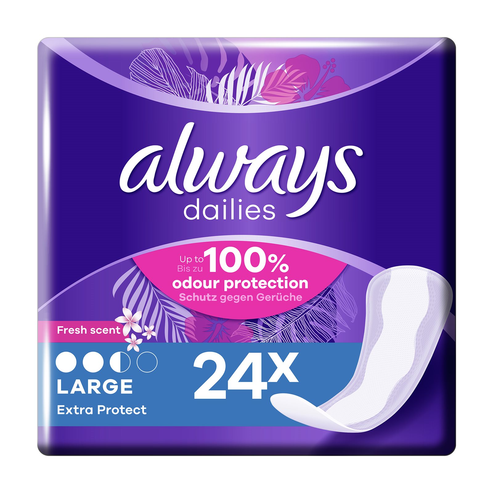 image of ALWAYS Dailies Extra Protect Σερβιετάκια Large Fresh 24τεμ