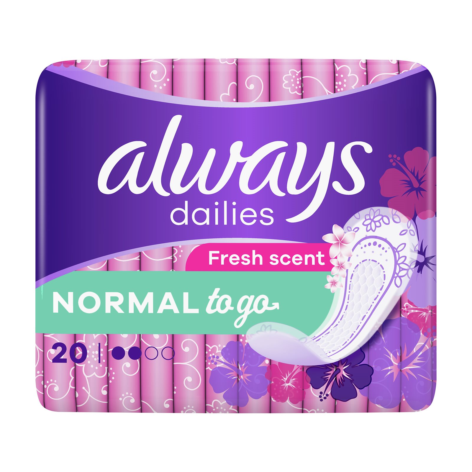 image of ALWAYS Dailies Singles To Go Σερβιετάκια Normal Fresh 20τεμ