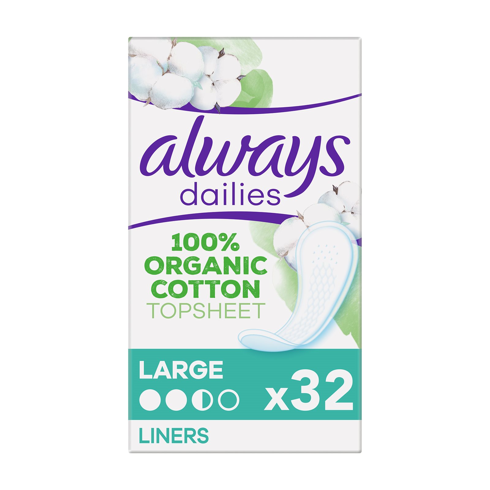 image of ALWAYS Dailies Cotton Protection Σερβιετάκια Large 32τεμ