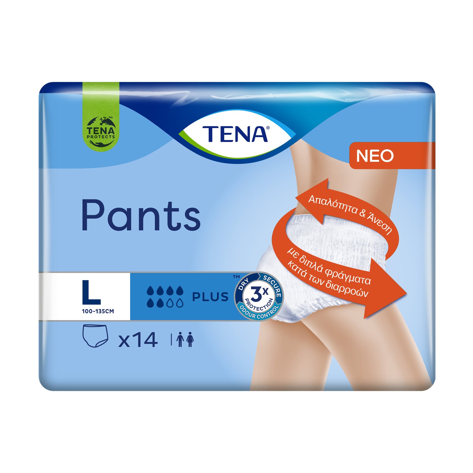 image of TENA Pants Plus Εσώρουχα Ακράτειας Large 14τεμ