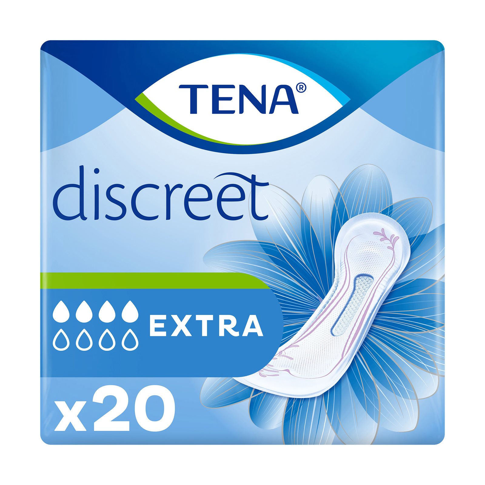 image of TENA Discreet Σερβιέτες Ακράτειας Extra 20τεμ