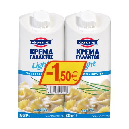 image of ΦΑΓΕ Κρέμα Γάλακτος Light 2x330ml