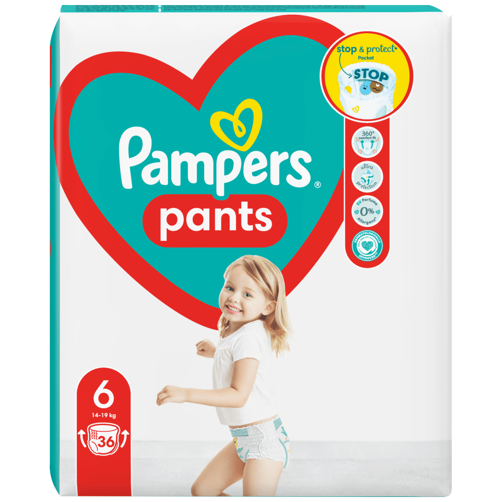 image of Pampers Πάνες Pants Maxi Pack (36 Τεμ.) Nο 6 (15+ kg)