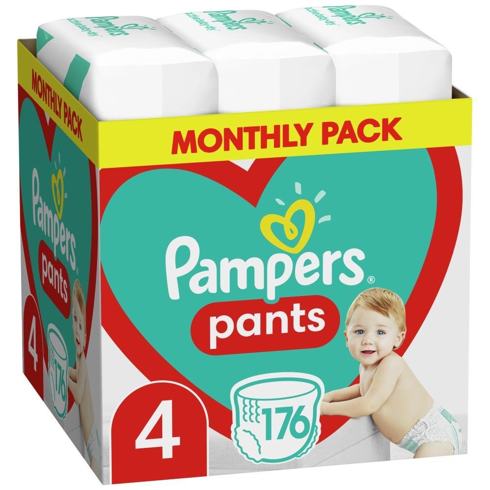 image of Pampers Πάνες Pants Monthly Pack (176τεμ) Νο 4 (9-14kg)