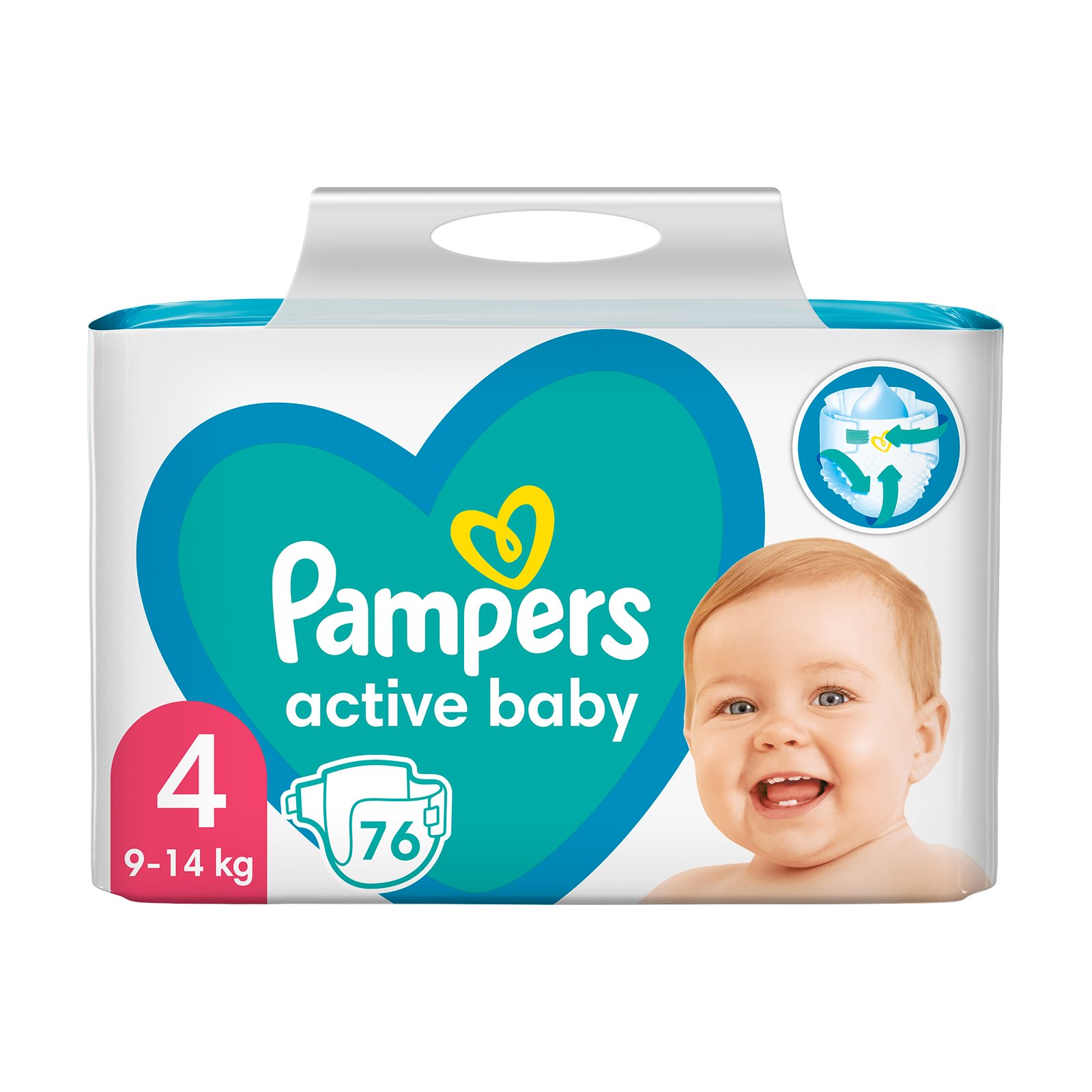 image of PAMPERS Active Baby Πάνες Νο4 9-14kg 76τεμ