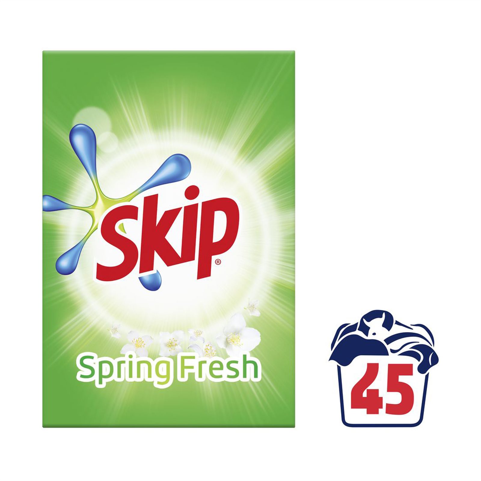 image of SKIP Απορρυπαντικό Πλυντηρίου Ρούχων Σκόνη Spring Fresh 45 πλύσεις