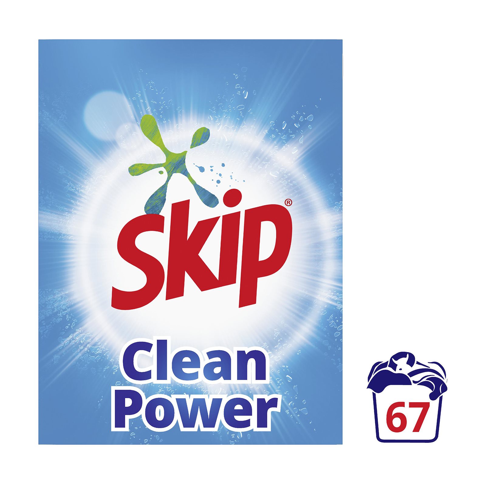 image of SKIP Απορρυπαντικό Πλυντηρίου Ρούχων Σκόνη Clean Power 67 πλύσεις