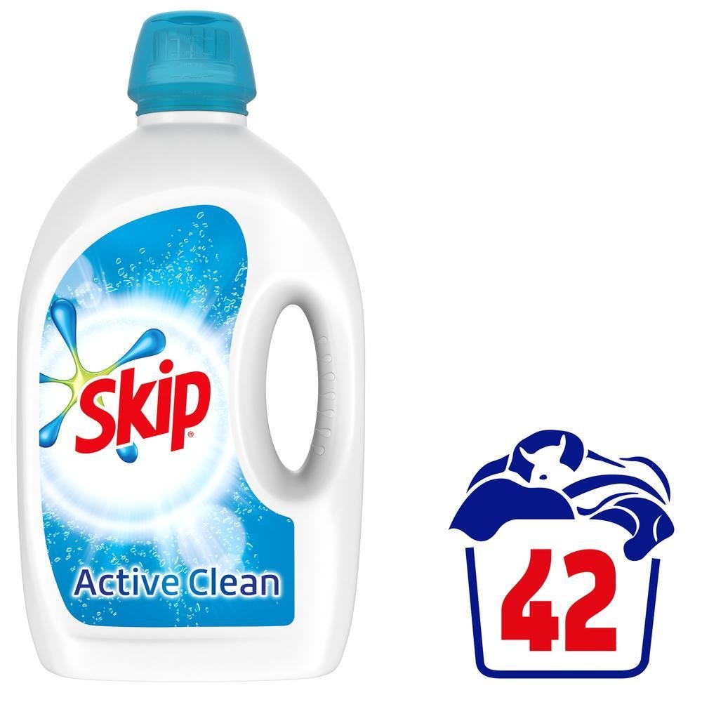 image of Skip Απορρυπαντικό Υγρό Actve Clean 42μεζ