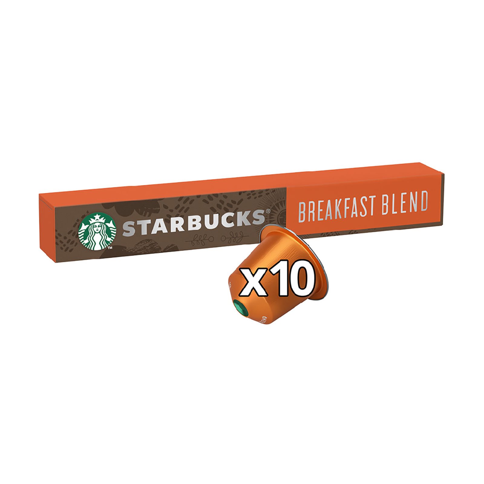 image of STARBUCKS Kαφές Espresso Breakfast Blend σε Κάψουλες συμβατές με μηχανή Nespresso 10x5,6gr