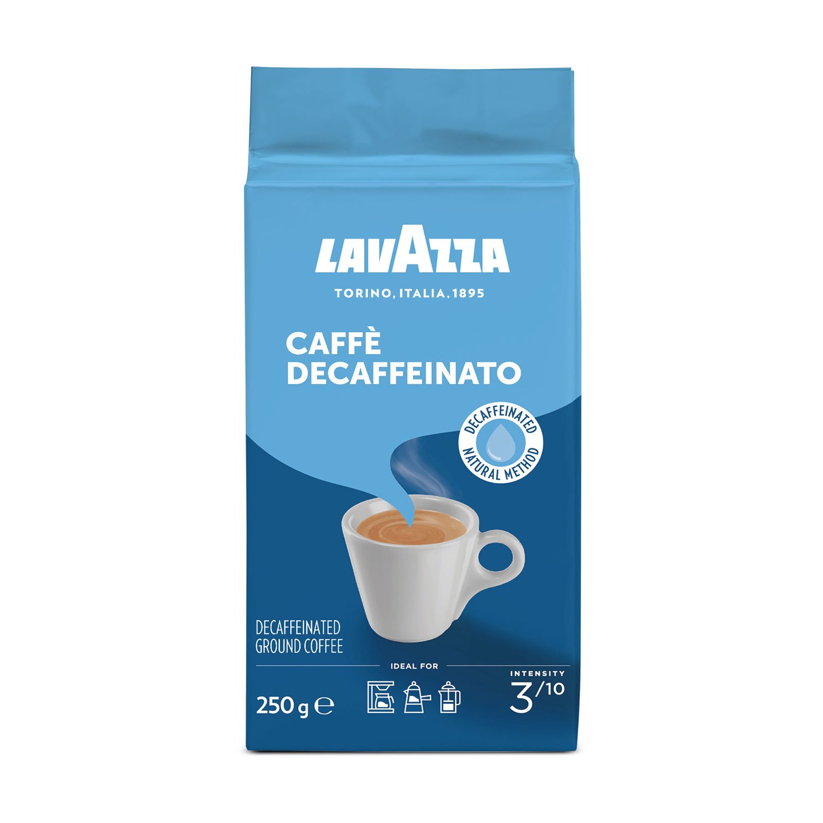 image of LAVAZZA Καφές Espresso Decaffeinato Χωρίς καφεΐνη Αλεσμένος 250gr