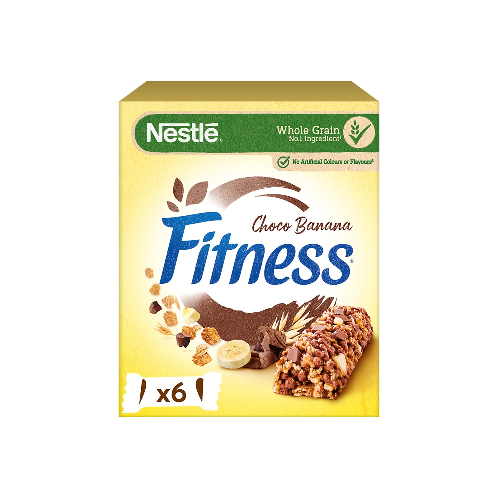 image of NESTLE Fitness Μπάρες Δημητριακών Ολικής Άλεσης με Σοκολάτα & Μπανάνα 6x23,5gr