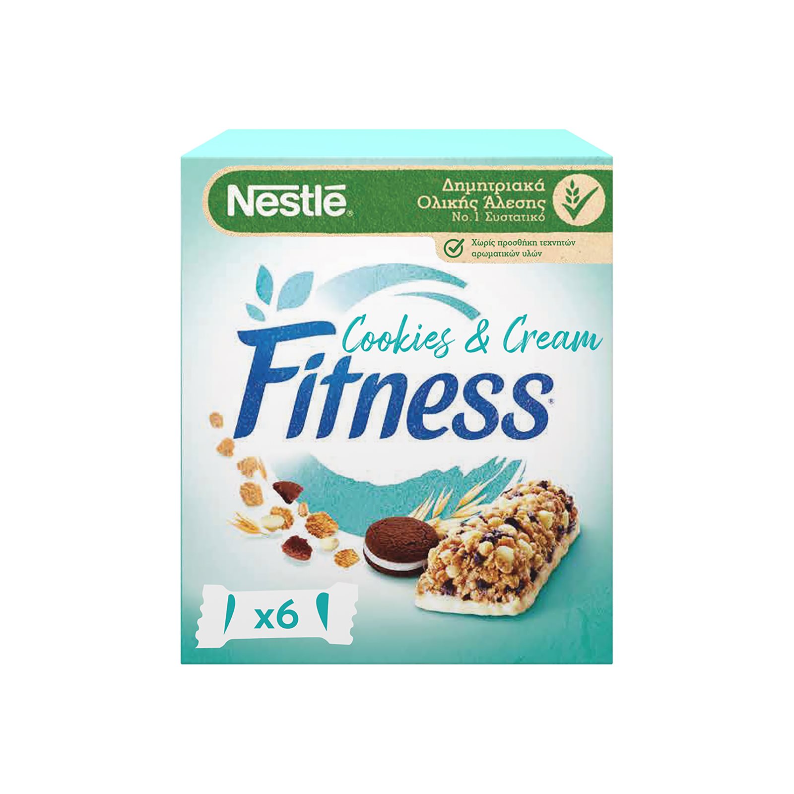 image of NESTLE Fitness Μπάρες Δημητριακών Cookies & Cream 6x23,5gr